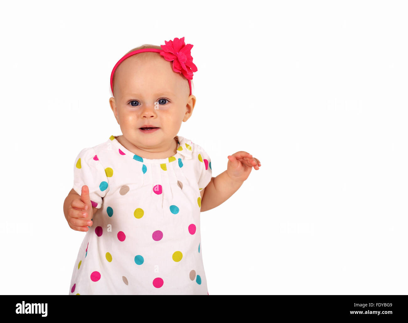 Portrait of a little blond girl in studio Stock Photo - Alamy