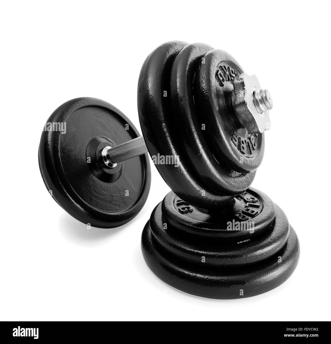 Dumbbell and weights Stock Photo Alamy
