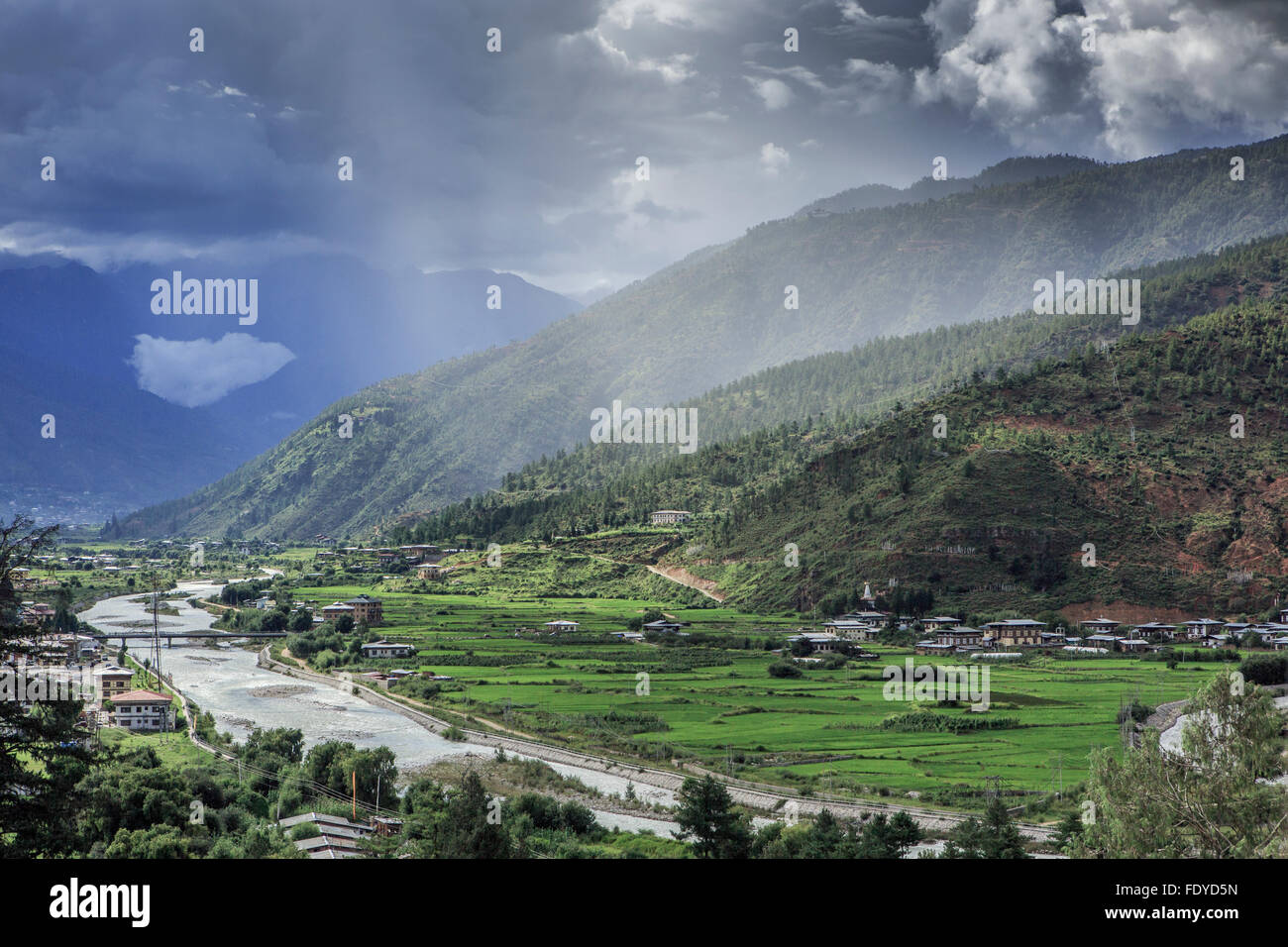 Paro Valley Bhutan Stock Photo Alamy