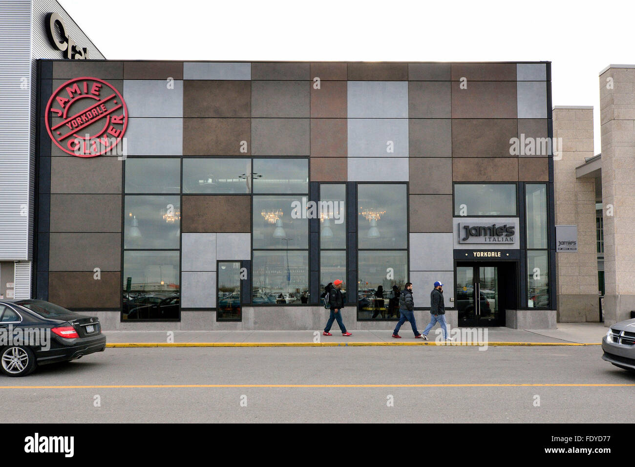 February 2, 2016. Toronto, Canada. Storefront view of Jamie's Italian by Jamie Oliver at  Yorkdale Shopping Centre. The restaurant recently was reviewed by local newspaper Toronto Star and received a 2 out of 4 stars  rating. Stock Photo