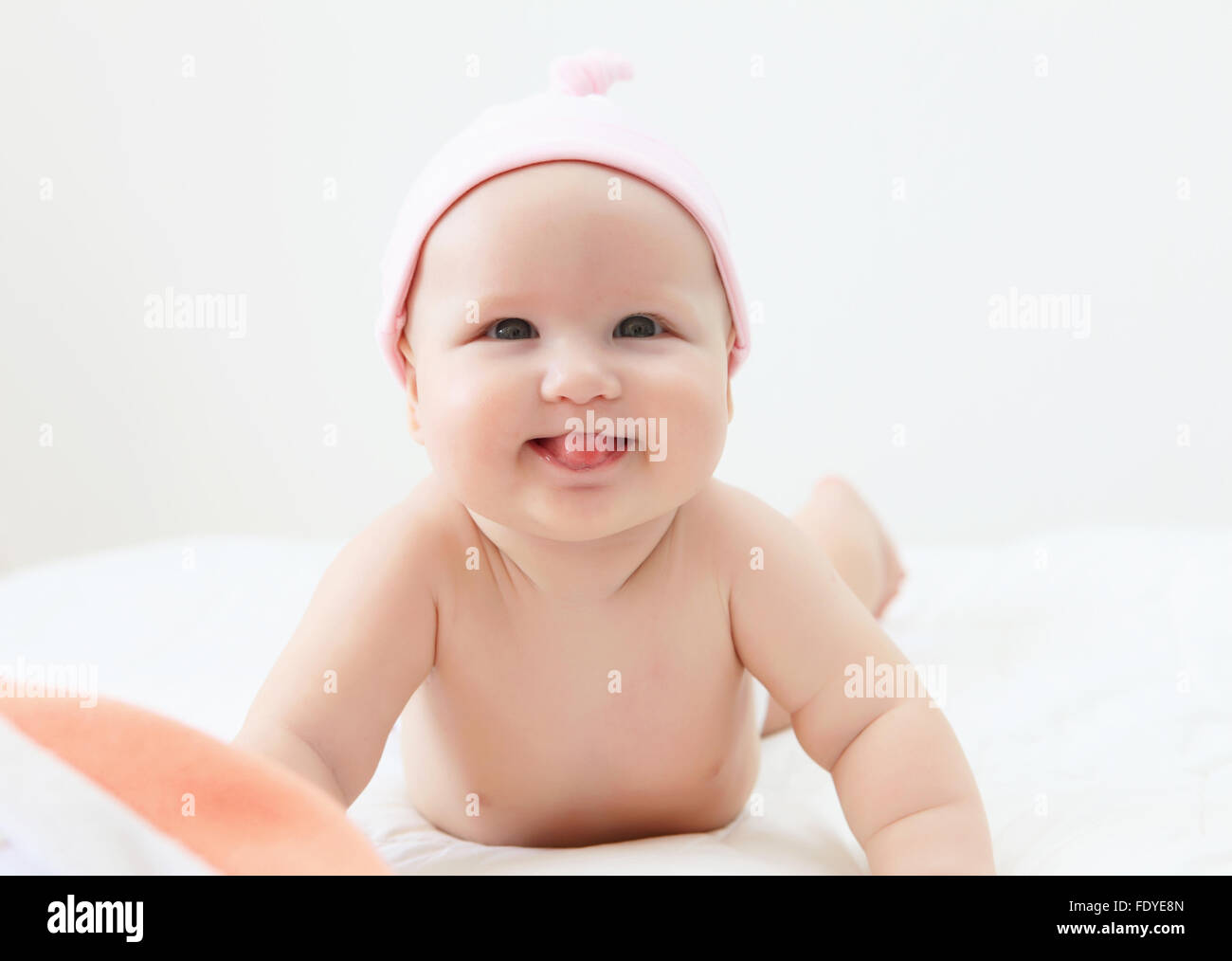 Portrait of a young child on a white background. Baby Stock Photo - Alamy