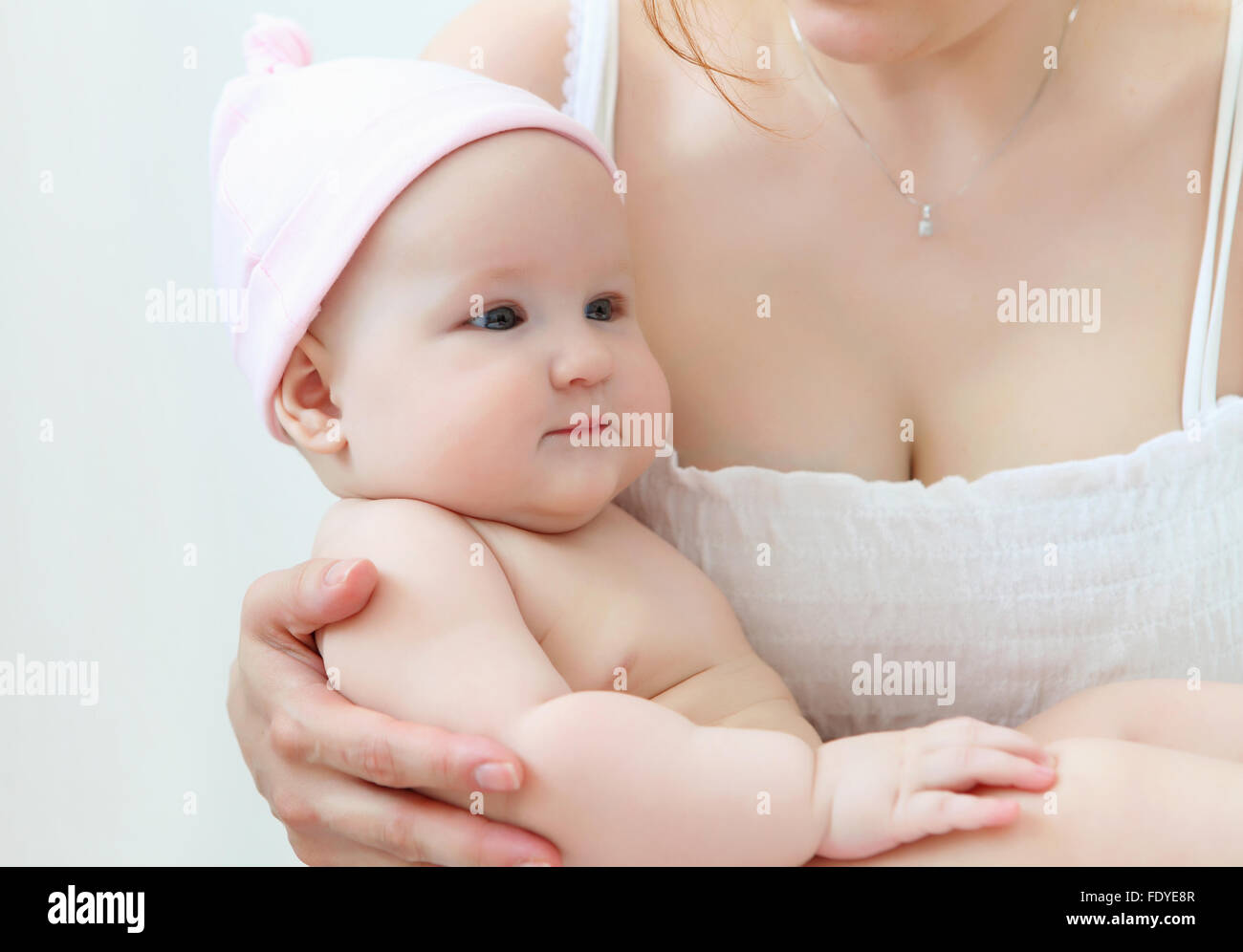 Portrait of a young child on a white background. Baby Stock Photo - Alamy