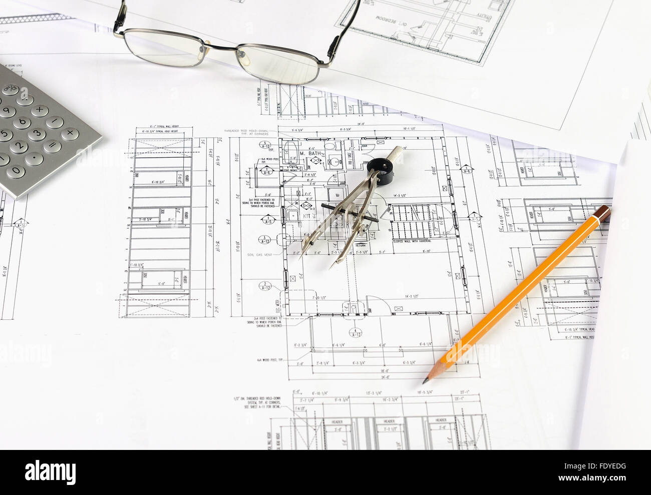 drawings of building homes and Tools Stock Photo - Alamy