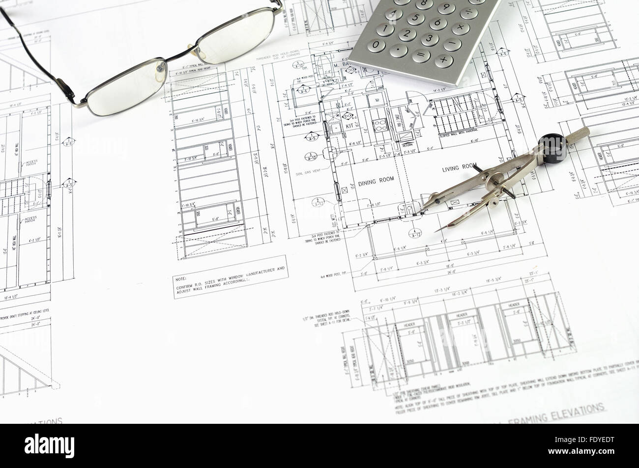 drawings of building homes and Tools Stock Photo - Alamy