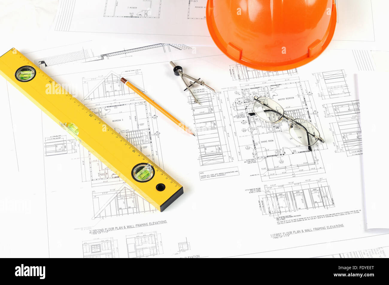 drawings of building homes and Tools Stock Photo - Alamy