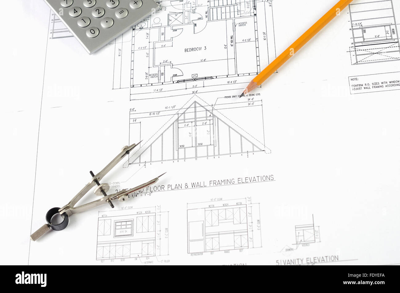 drawings of building homes and Tools Stock Photo - Alamy