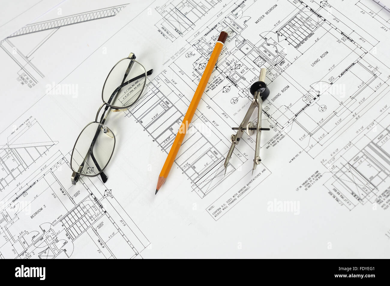 drawings of building homes and Tools Stock Photo - Alamy