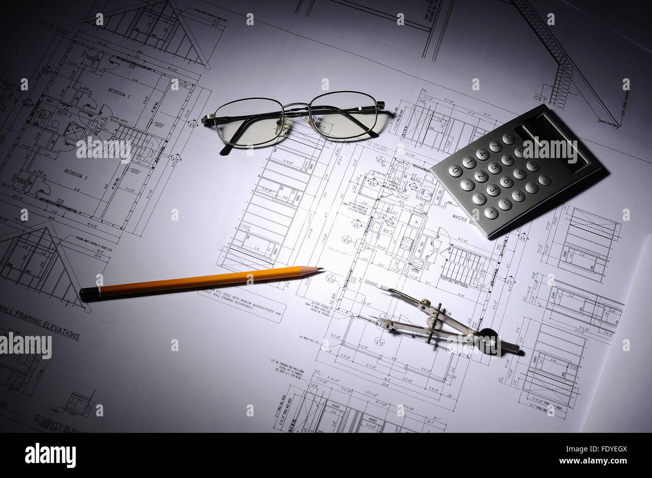 drawings of building homes and Tools Stock Photo - Alamy