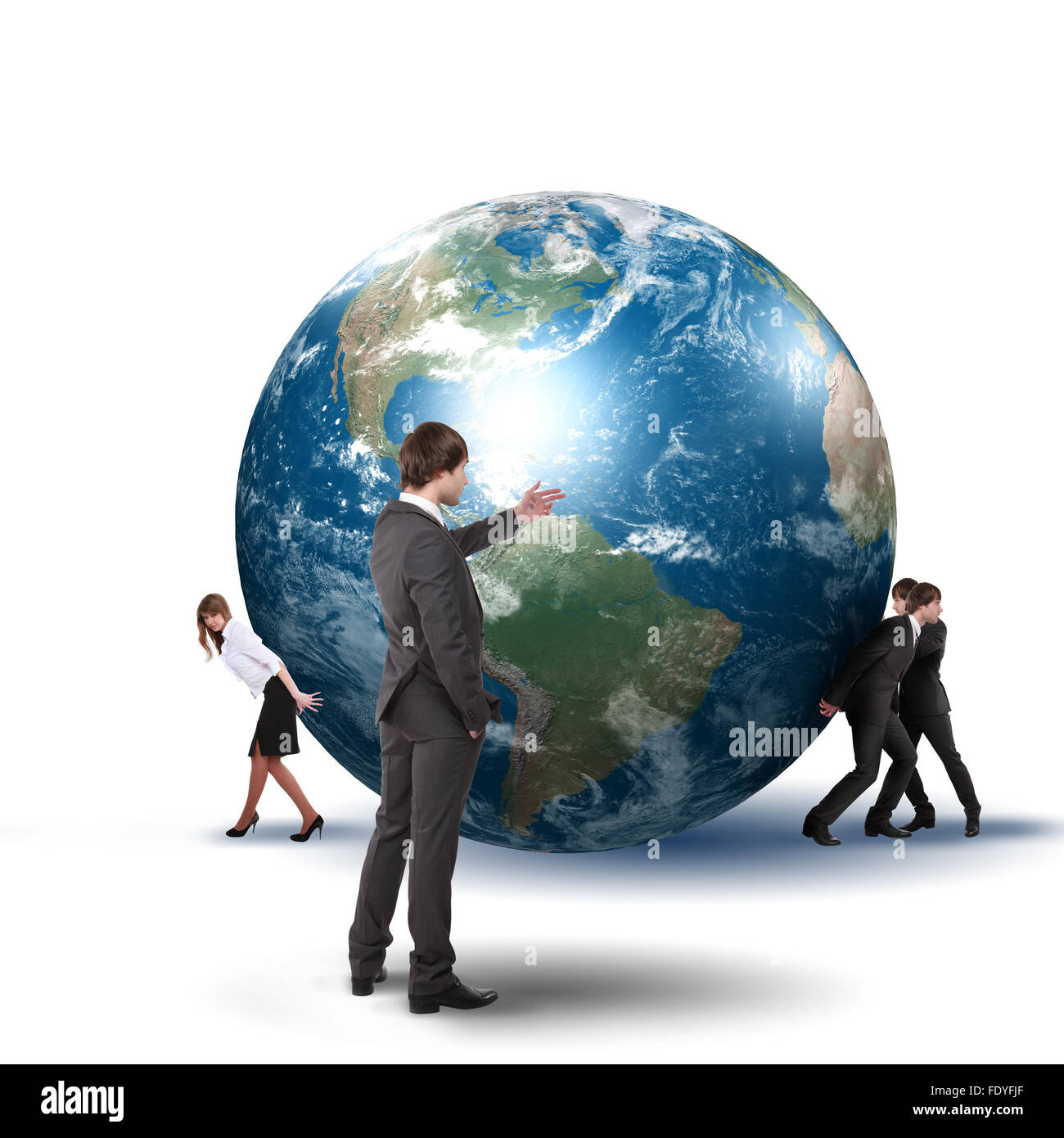 Young man and a symbol of environmental protection. Illustration Stock ...