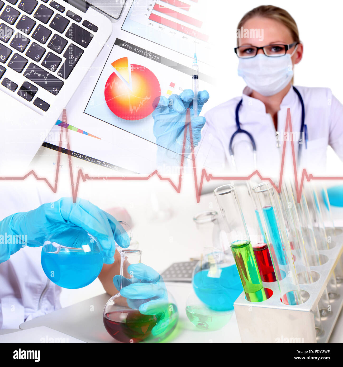 Docter Using Science Image of a doctor working in labortory and different scientific ...