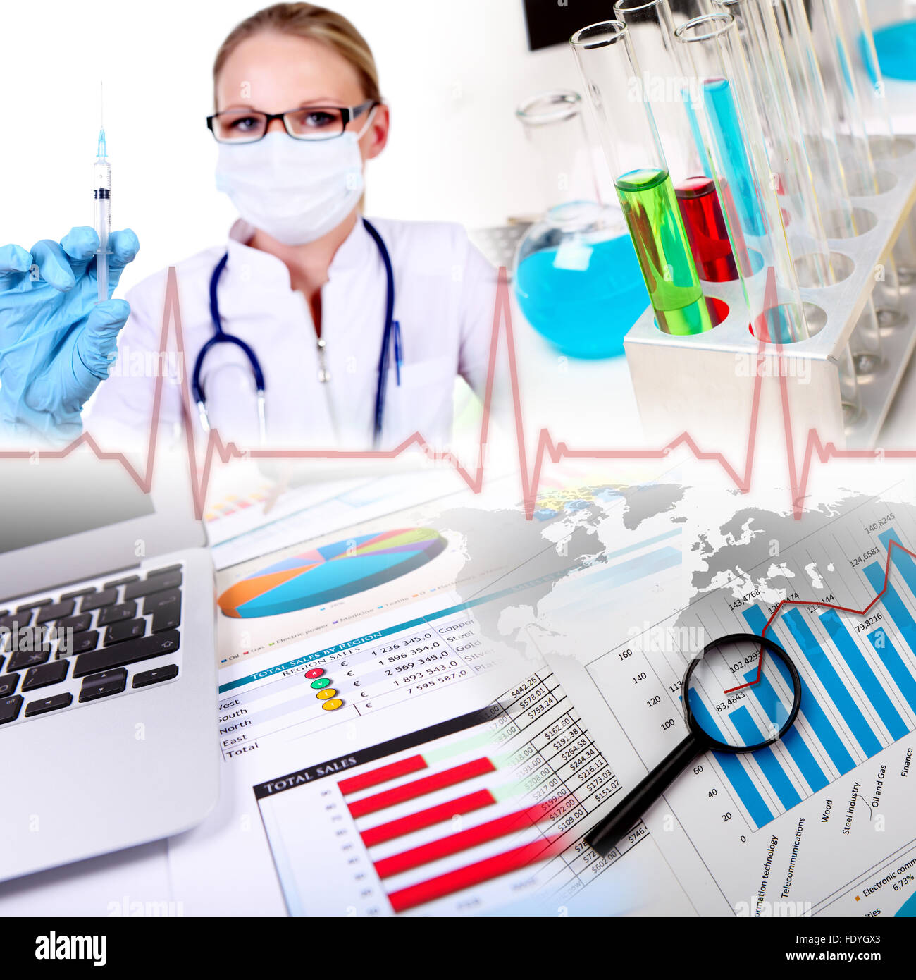 Docter Using Science Image of a doctor working in labortory and different scientific ...