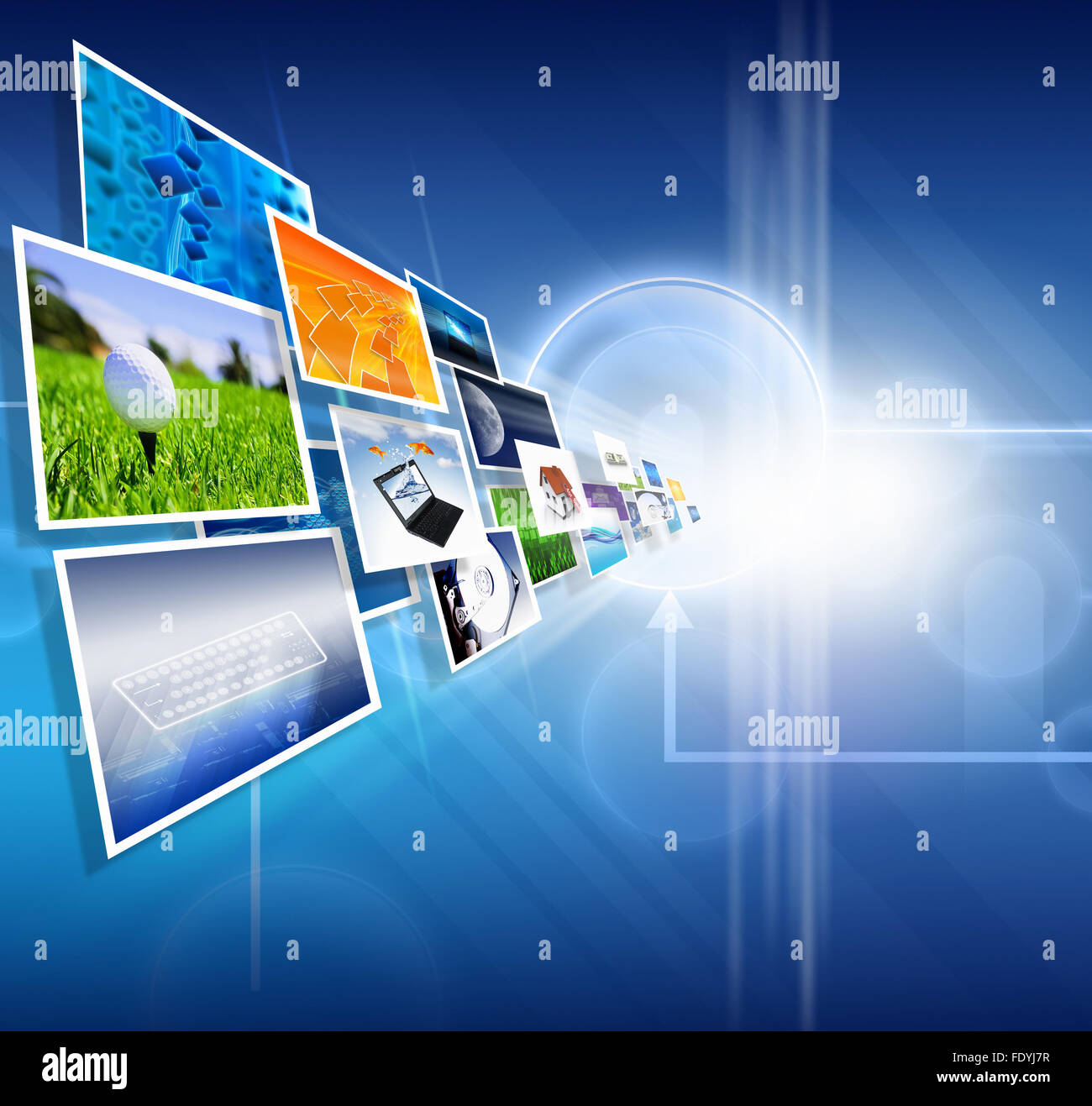 Currenttime Background Several images from the current blue background Stock Photo - Alamy