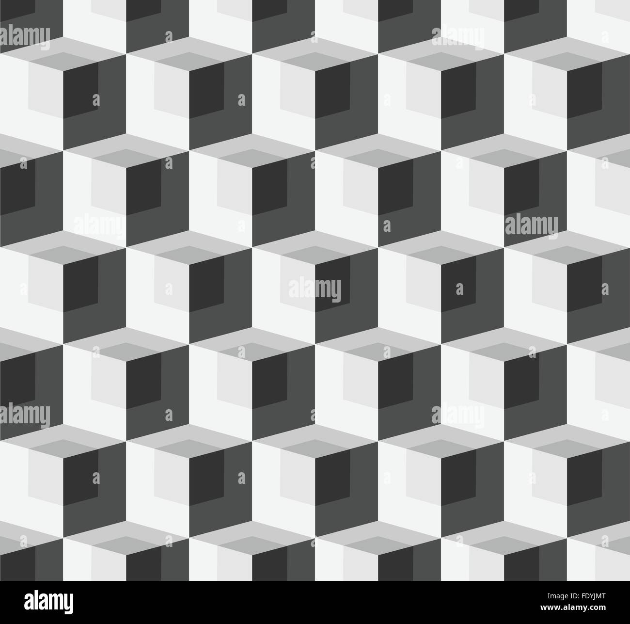 3D cubes spatial seamlessly repeatable monochrome pattern Stock Vector ...