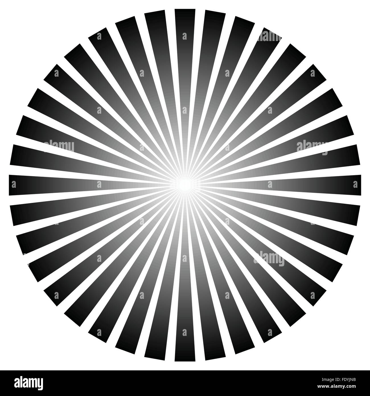 Abstract converging, radiating lines monochrome vector element Stock