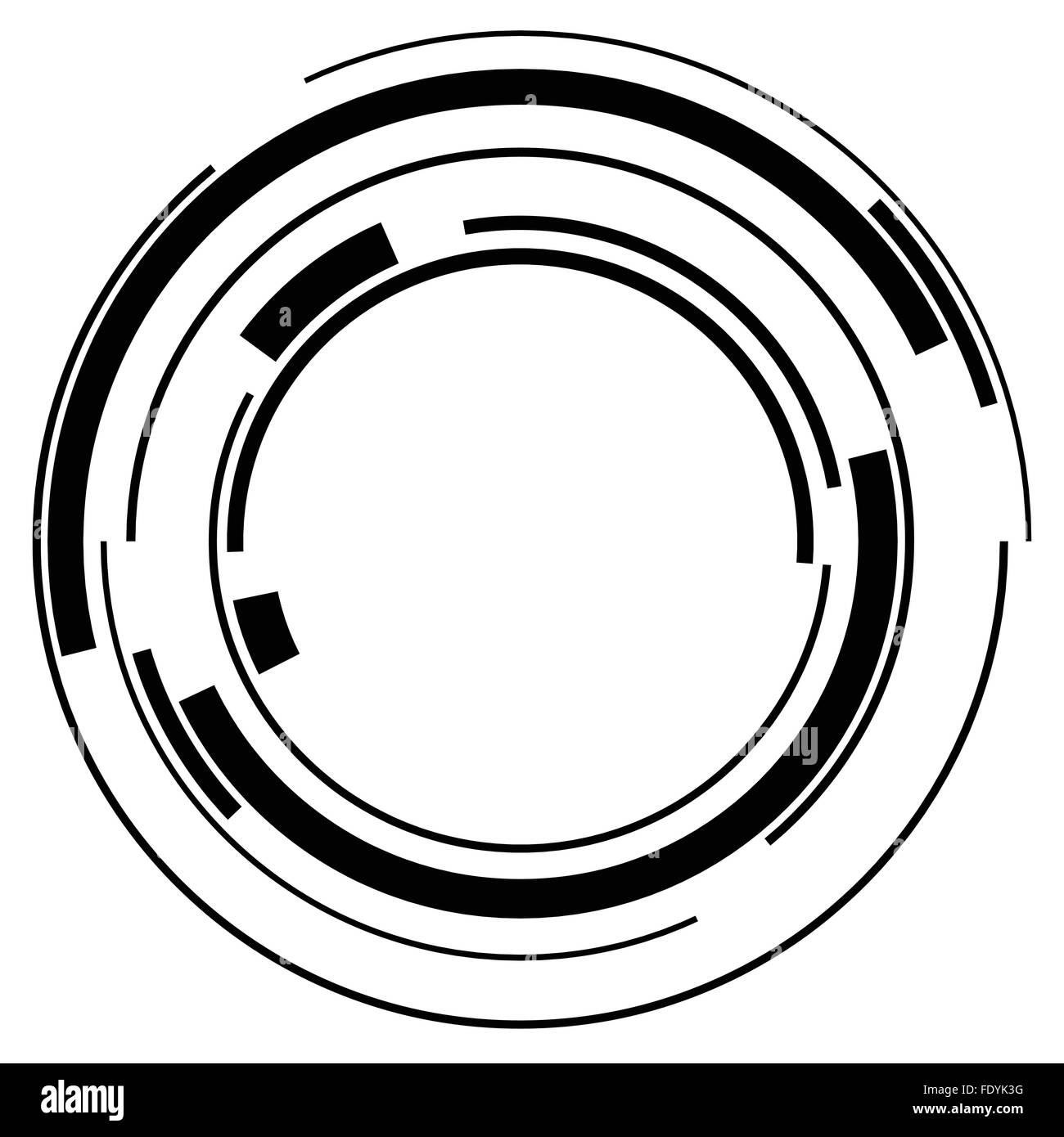 Abstract hi-tech segmented geometric circle shape isolated on white ...