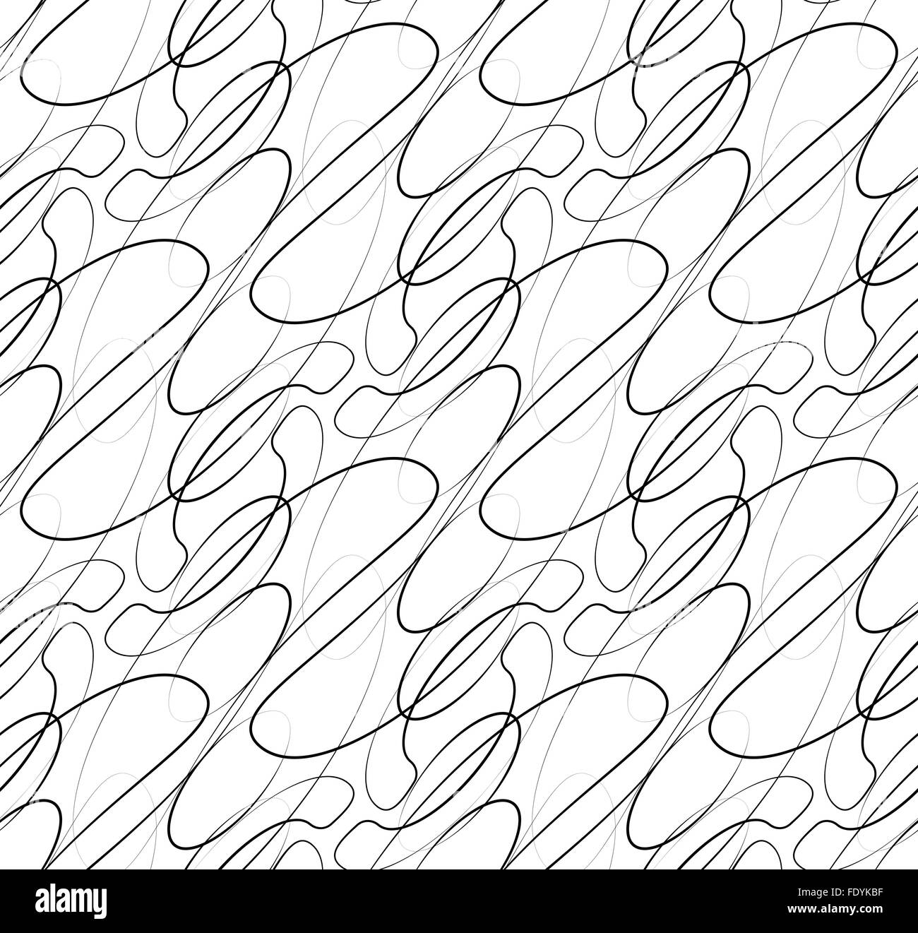 Abstract seamless background / pattern with squiggly lines. Monochrome ...