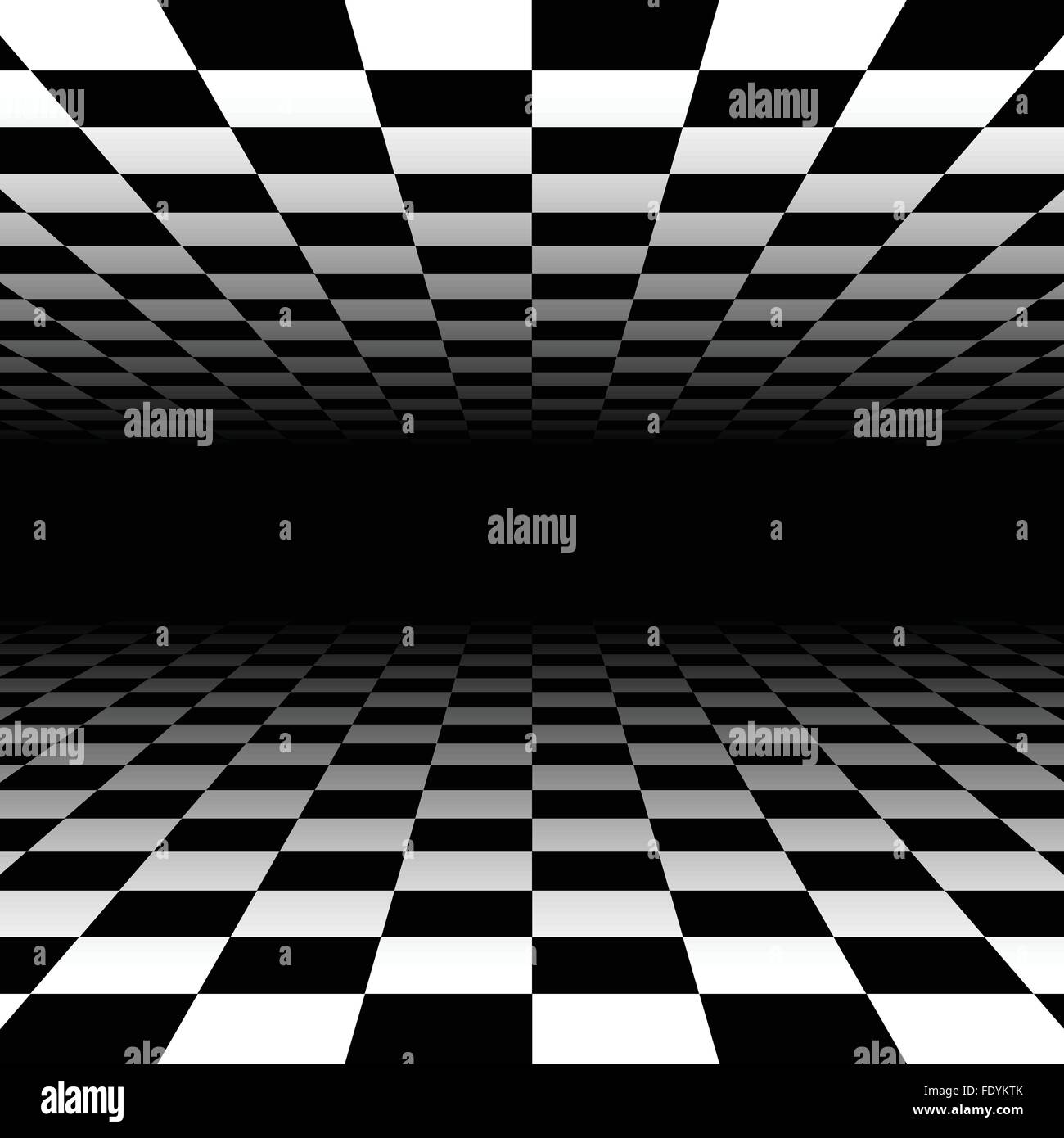 Vanishing checkered surface. 3d surface in perspective. Vector ...