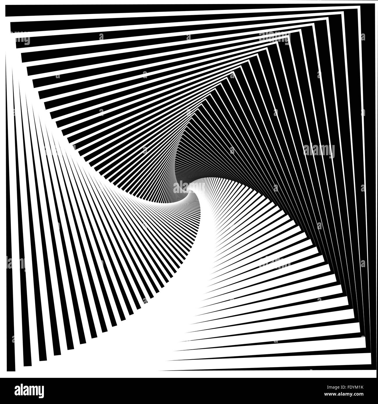Inward rotating, spirally squares abstract monochrome background Stock ...