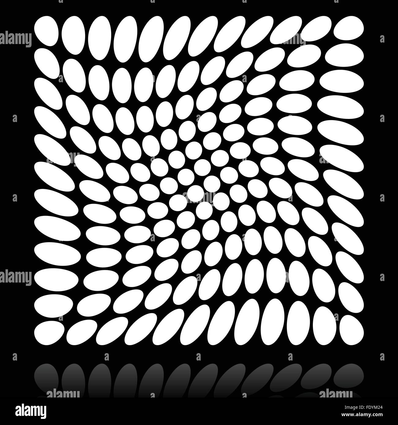 Grid of circles with distortion deformation effect stock vector image
