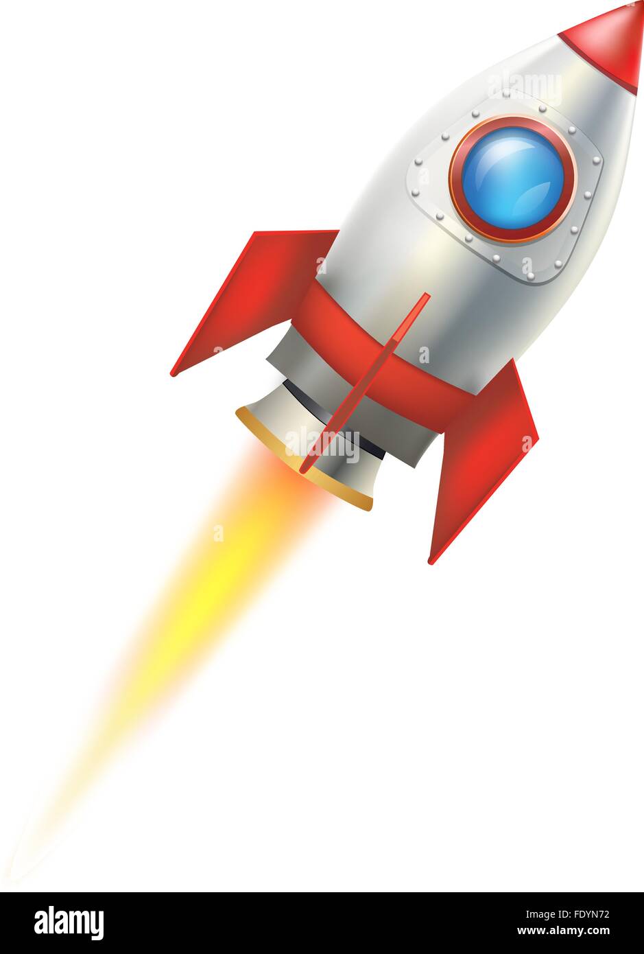 flying rocket on white background. vector illustration Stock Vector ...