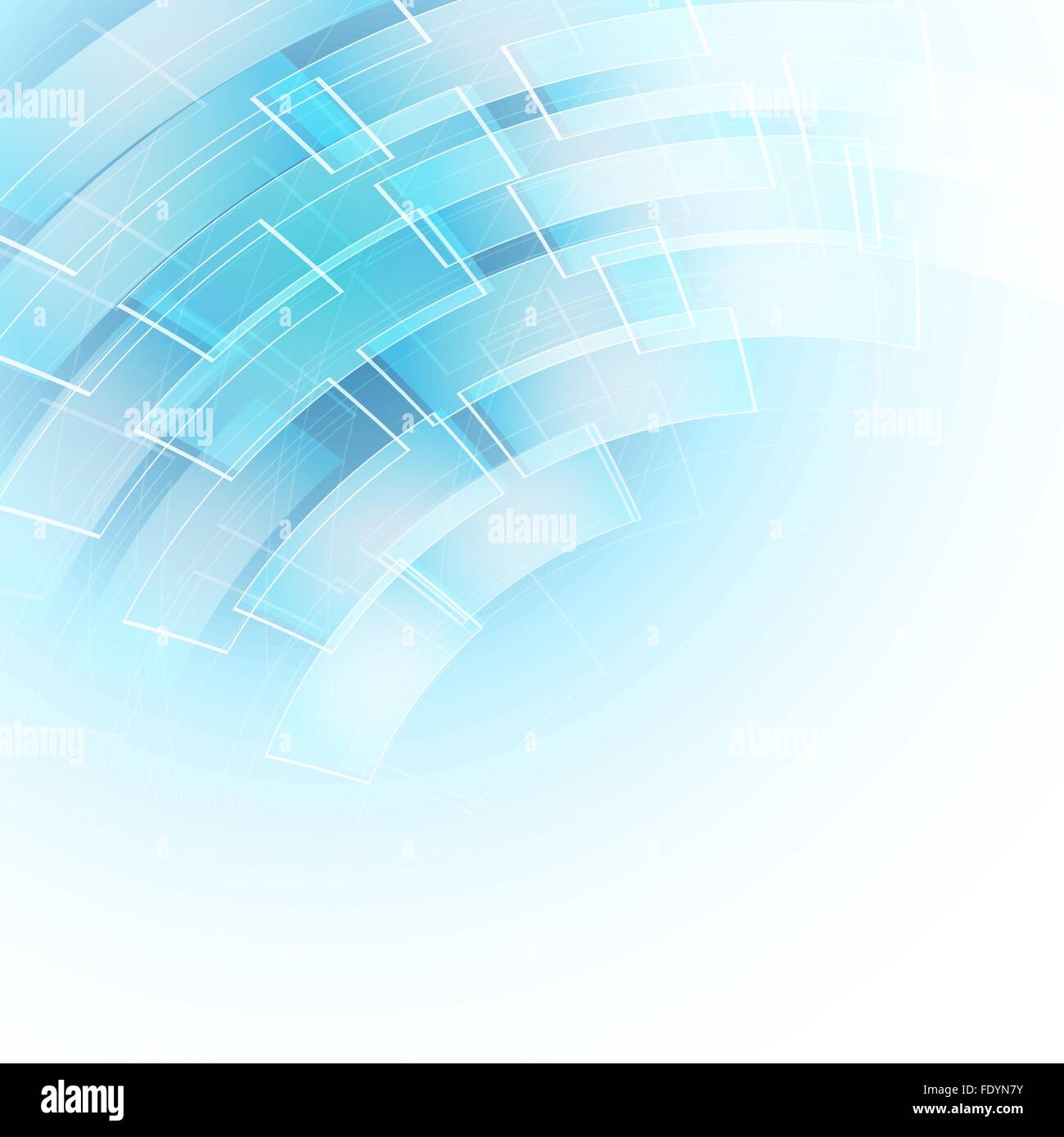abstract light blue background with transparent futuristic shapes Stock Vector