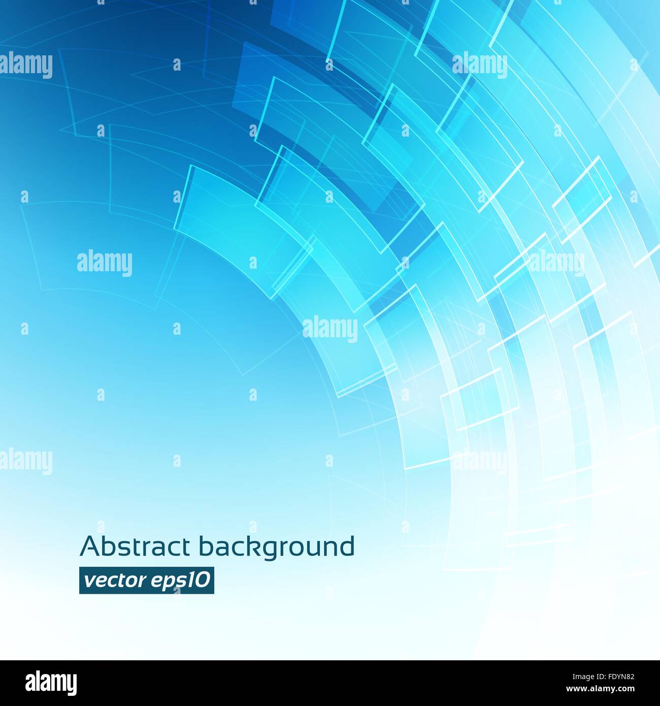 abstract blue background with moving transparent shapes. vector image Stock Vector