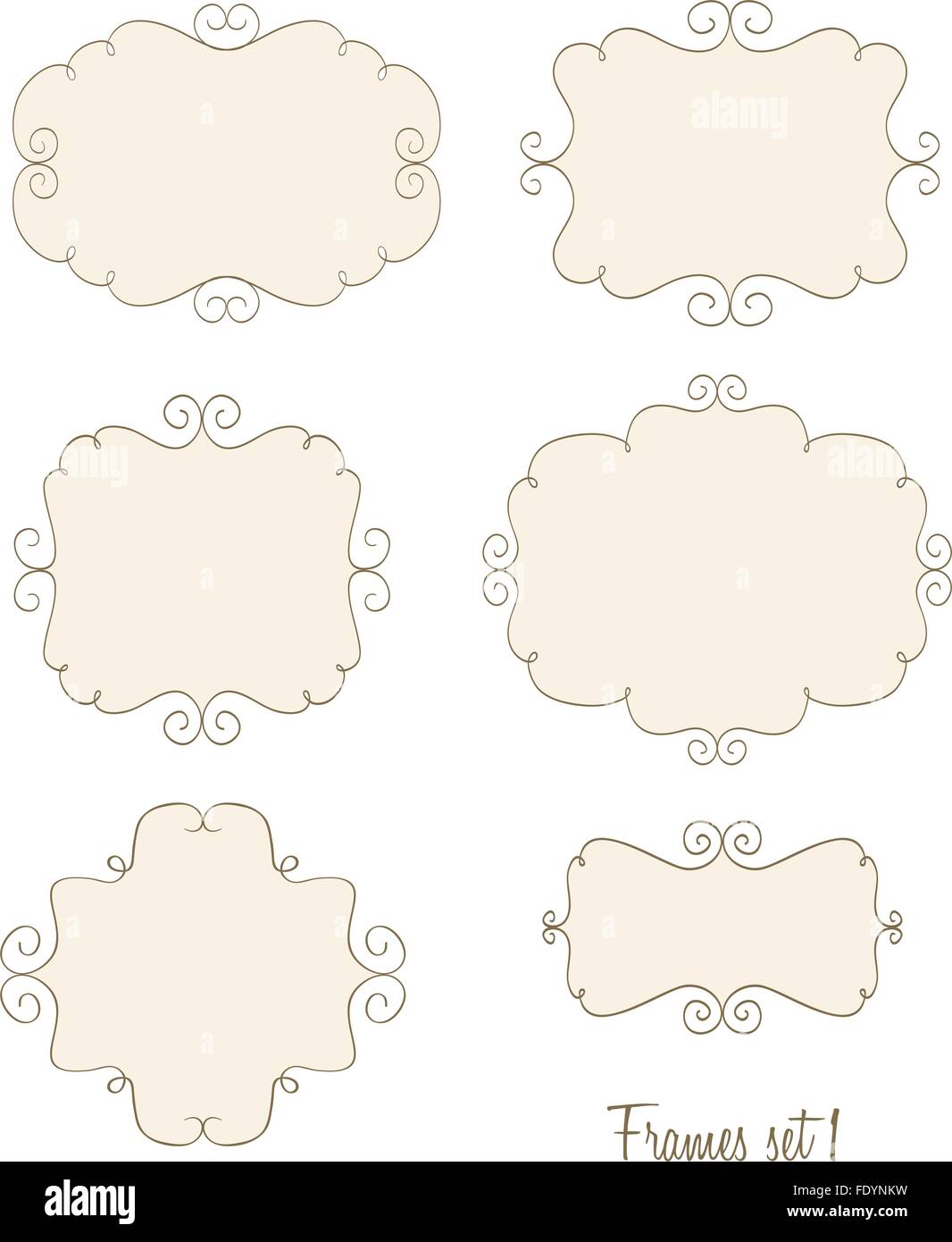 set of simple doodle frames. vector Stock Vector