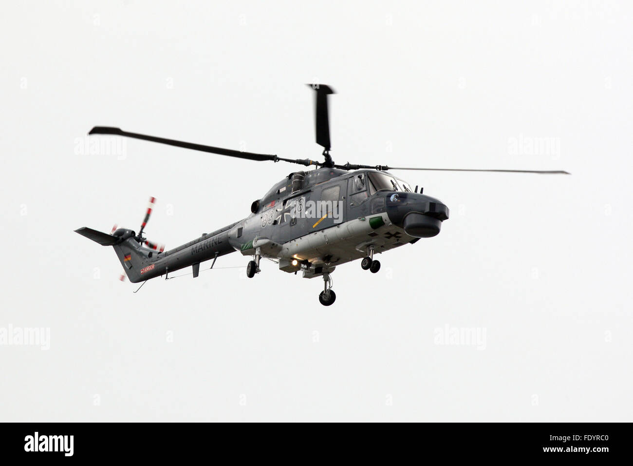 Cuxhaven, Germany, Helicopter Marine in flight Stock Photo