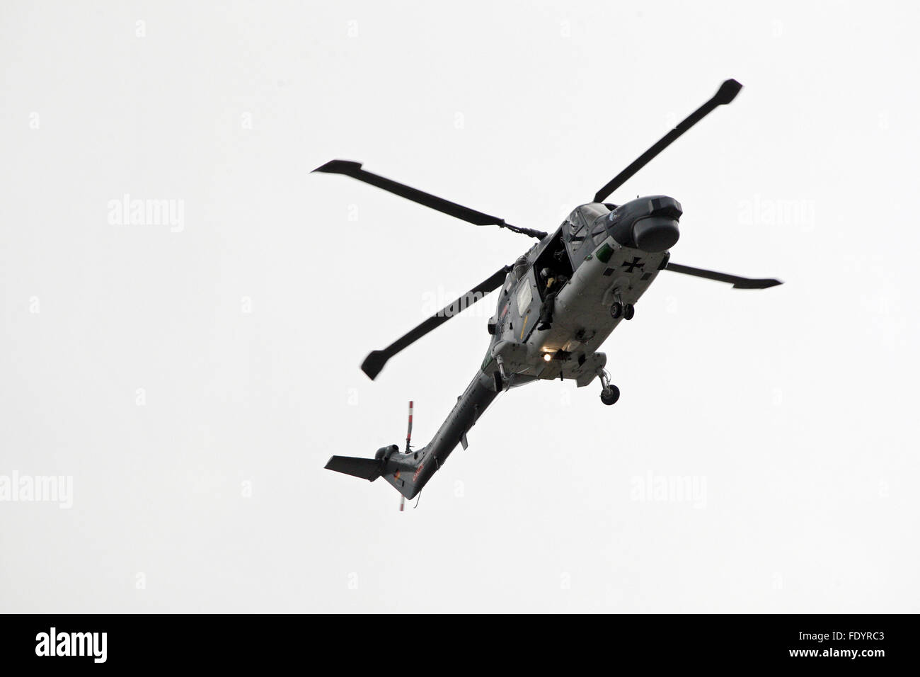 Cuxhaven, Germany, Helicopter Marine in flight Stock Photo