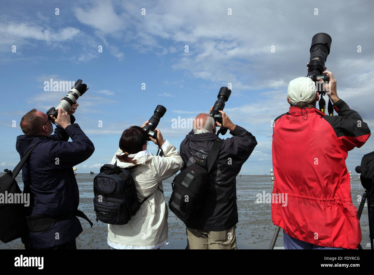 Cuxhaven, Germany, Photographers focus in the sky Stock Photo Alamy