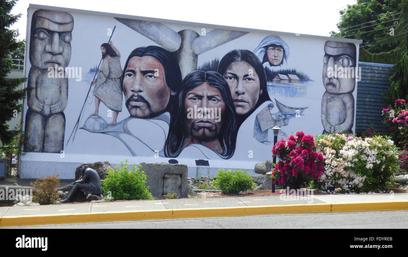 Chemainus, British Columbia, Canada , wall paintings Stock Photo Alamy