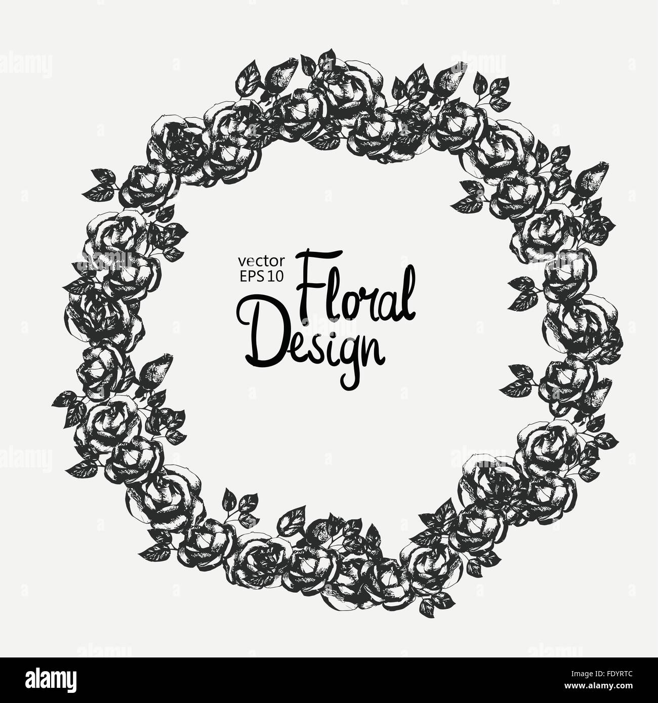 Vintage floral vector wreath Stock Vector Image & Art - Alamy