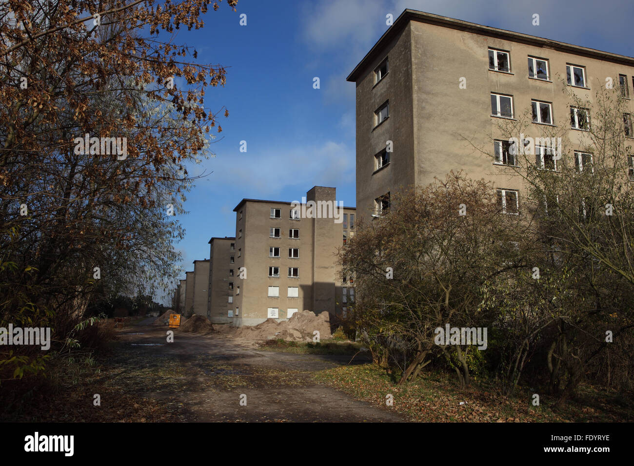 Ruegen, Germany, vacant buildings of the Colossus of Prora Stock Photo