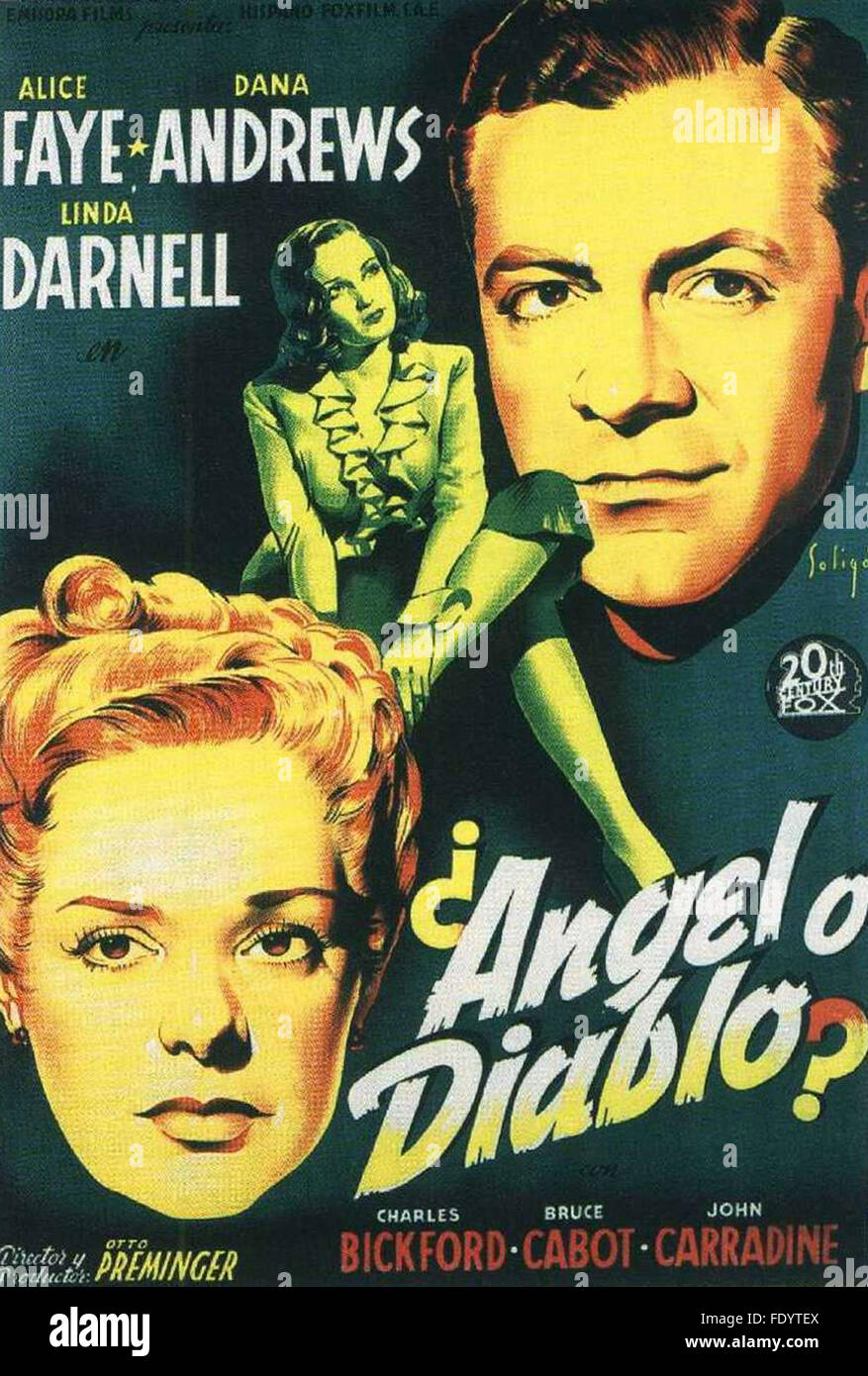 Fallen Angel - Spanish Movie Poster Stock Photo