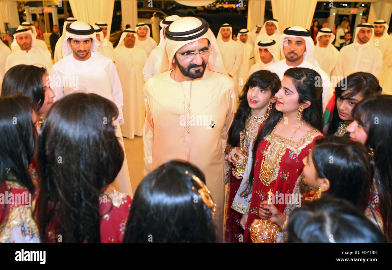 Dubai, United Arab Emirates, Sheikh Mohammed bin Rashid Al Maktoum, head of Dubai Stock Photo