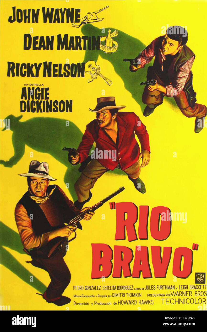 Rio Bravo - Spanish Movie Poster Stock Photo