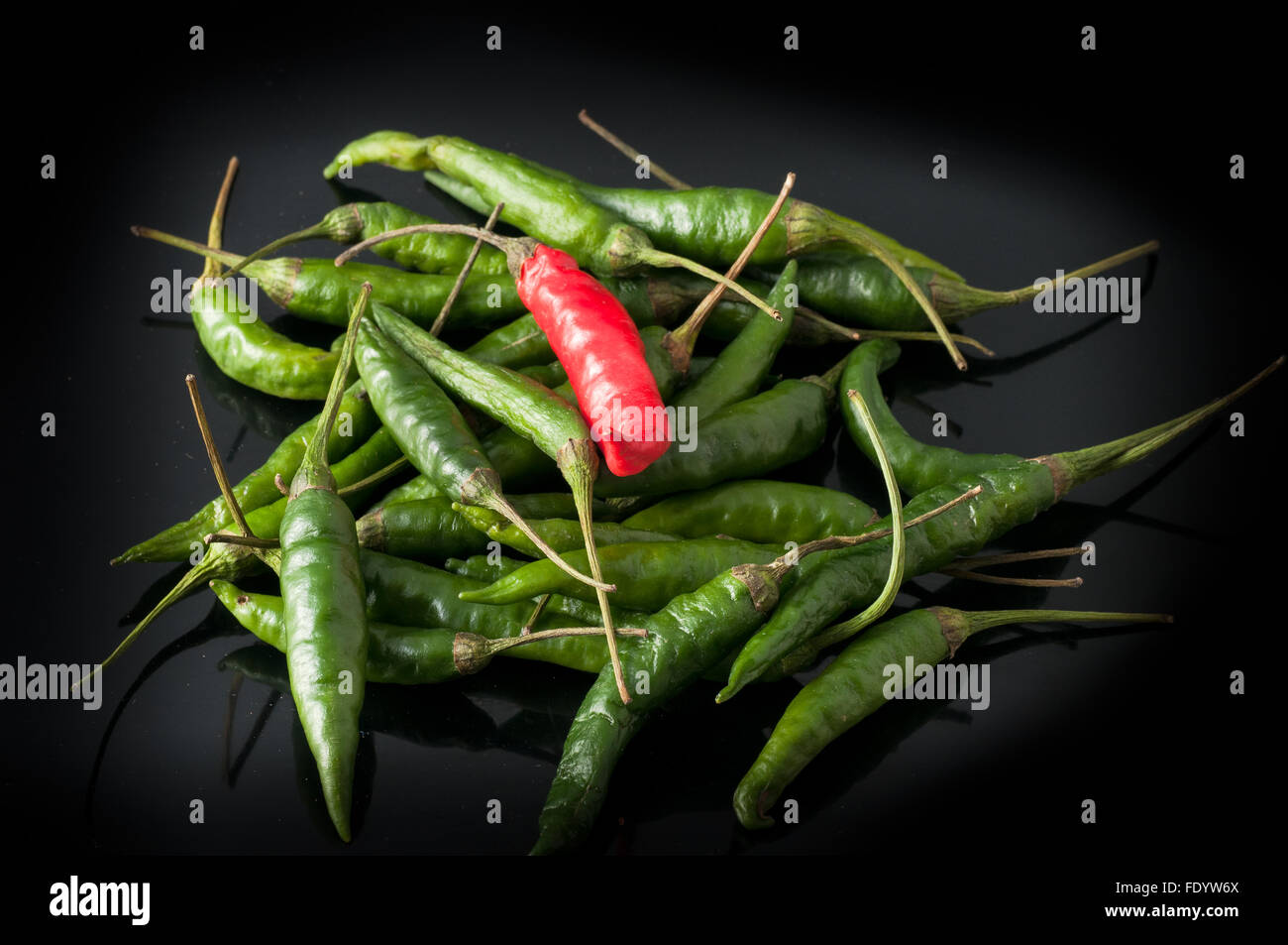 green chili peppers and red Stock Photo Alamy