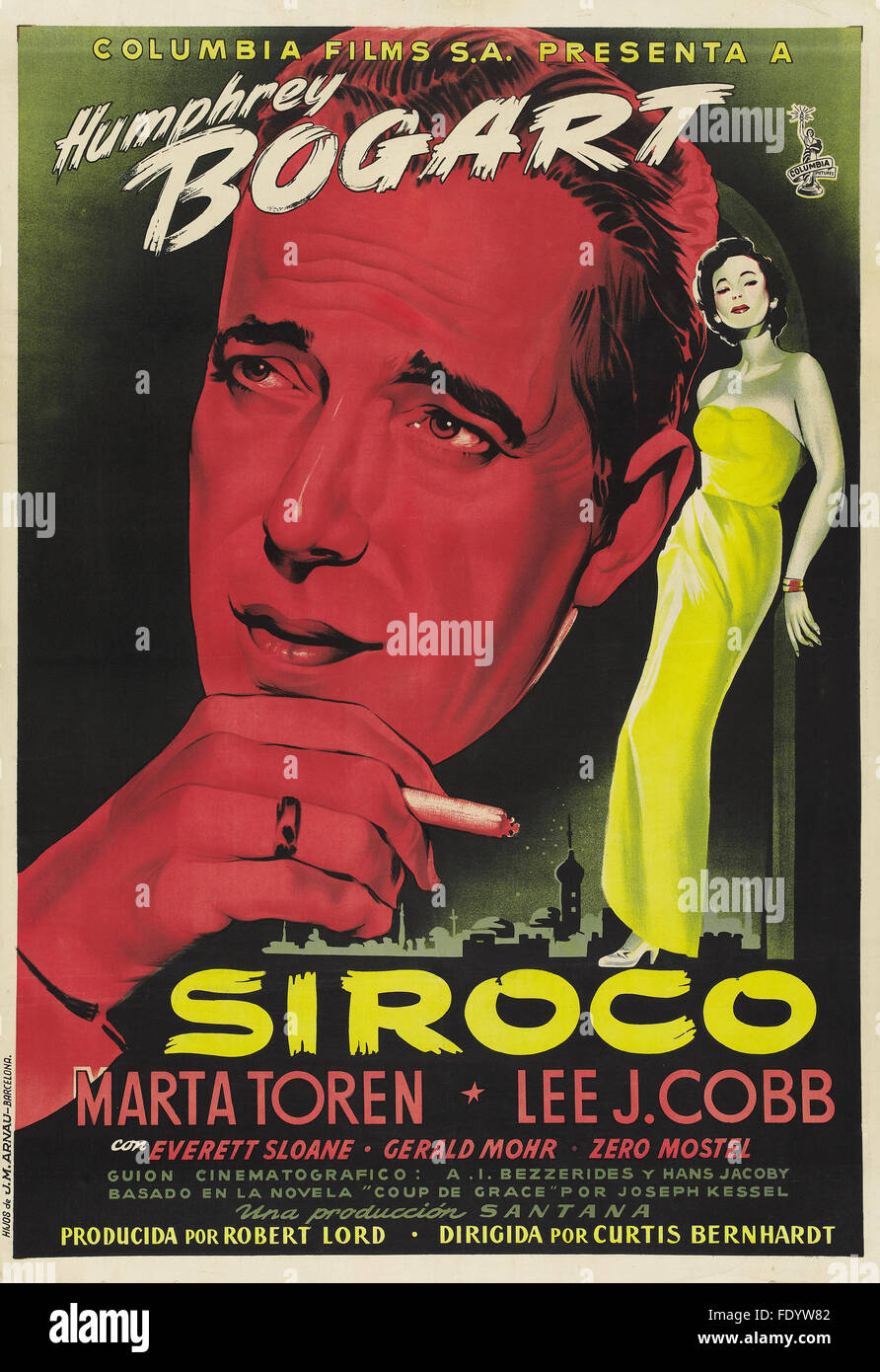 Sirocco - Spanish Movie Poster Stock Photo