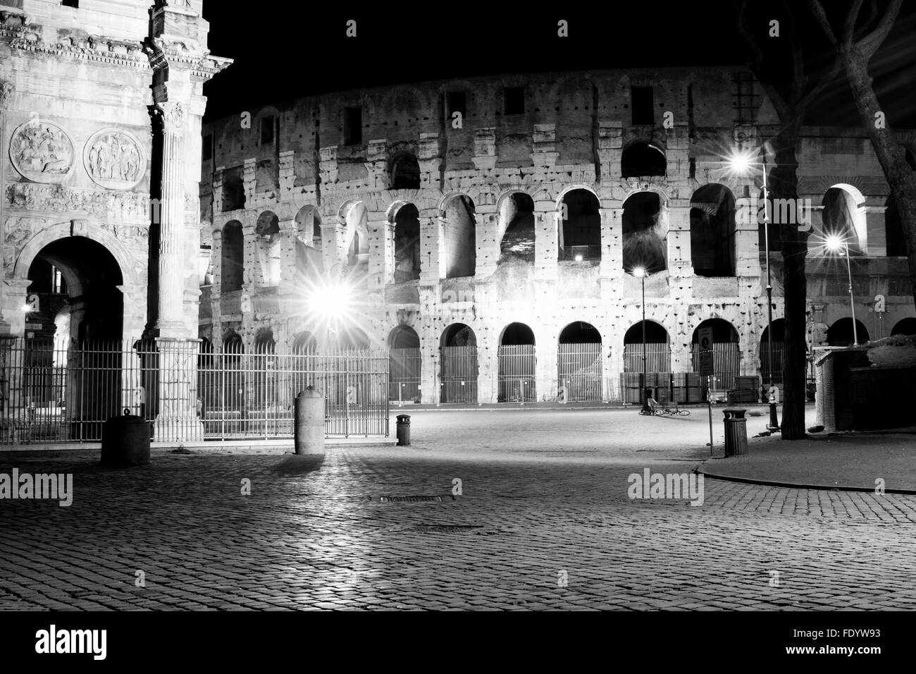 coliseum at night Stock Photo