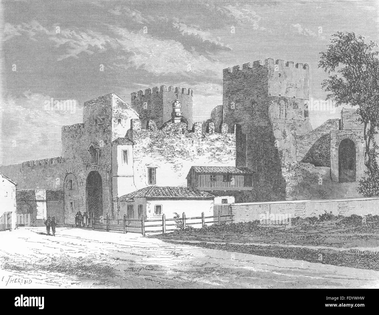 ROME: Gate of St Paul, or Ostiensis, antique print 1872 Stock Photo