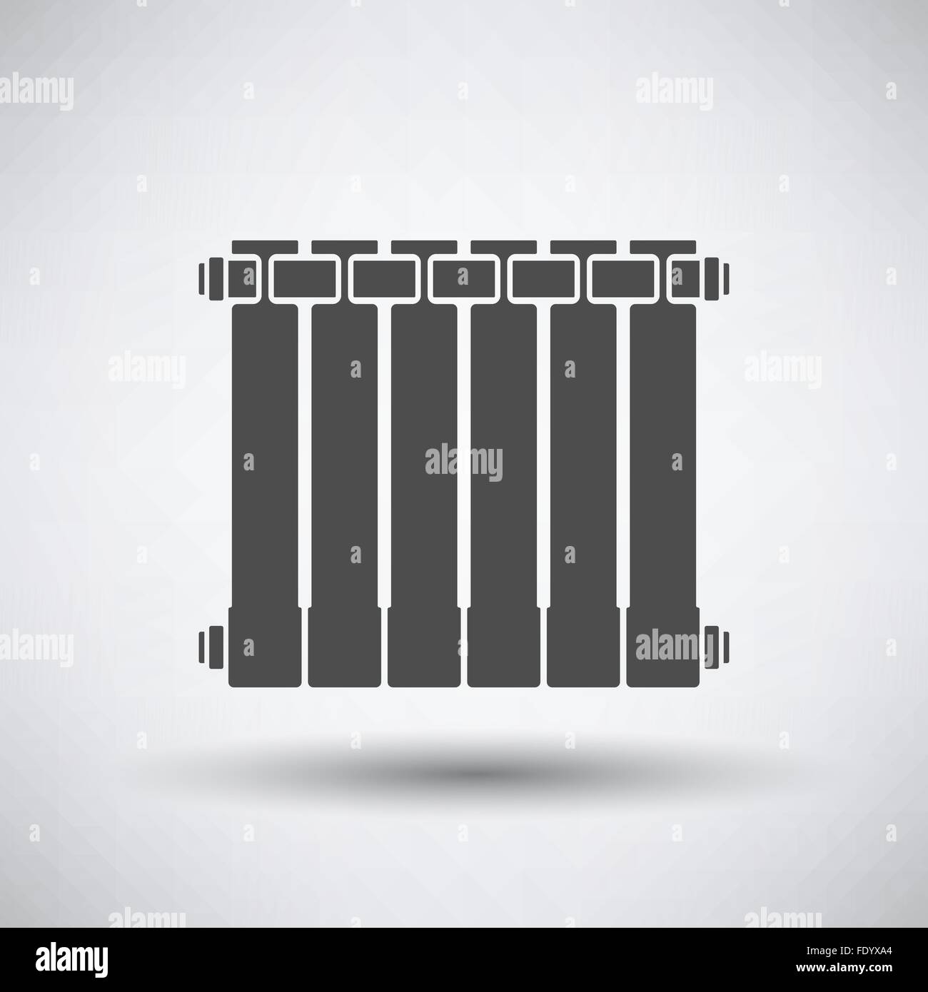 Radiator icon on gray background with round shadow. Vector illustration ...