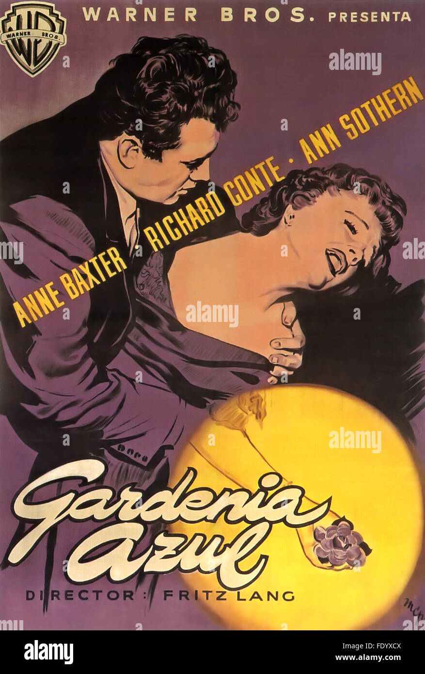 Blue Gardenia, The - Spanish Movie Poster Stock Photo - Alamy