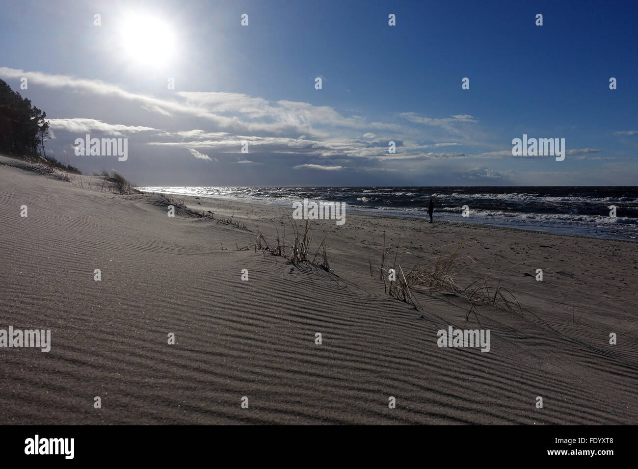 Kolberg, Poland, lonely stretch of beach on the Baltic coast Stock Photo