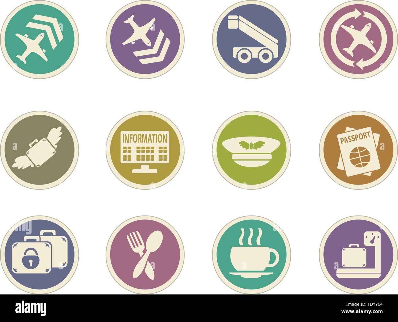 Airport icon set Stock Vector Image & Art - Alamy