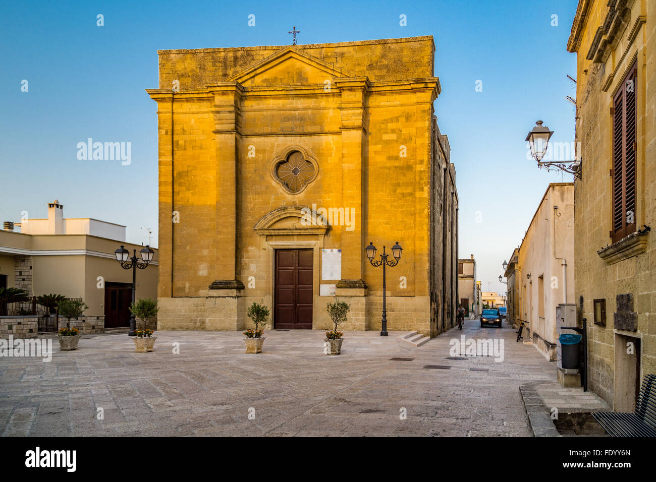 streets and walls of small fortified citadel of XVI century in Italy, the Catholic Church Stock Photo