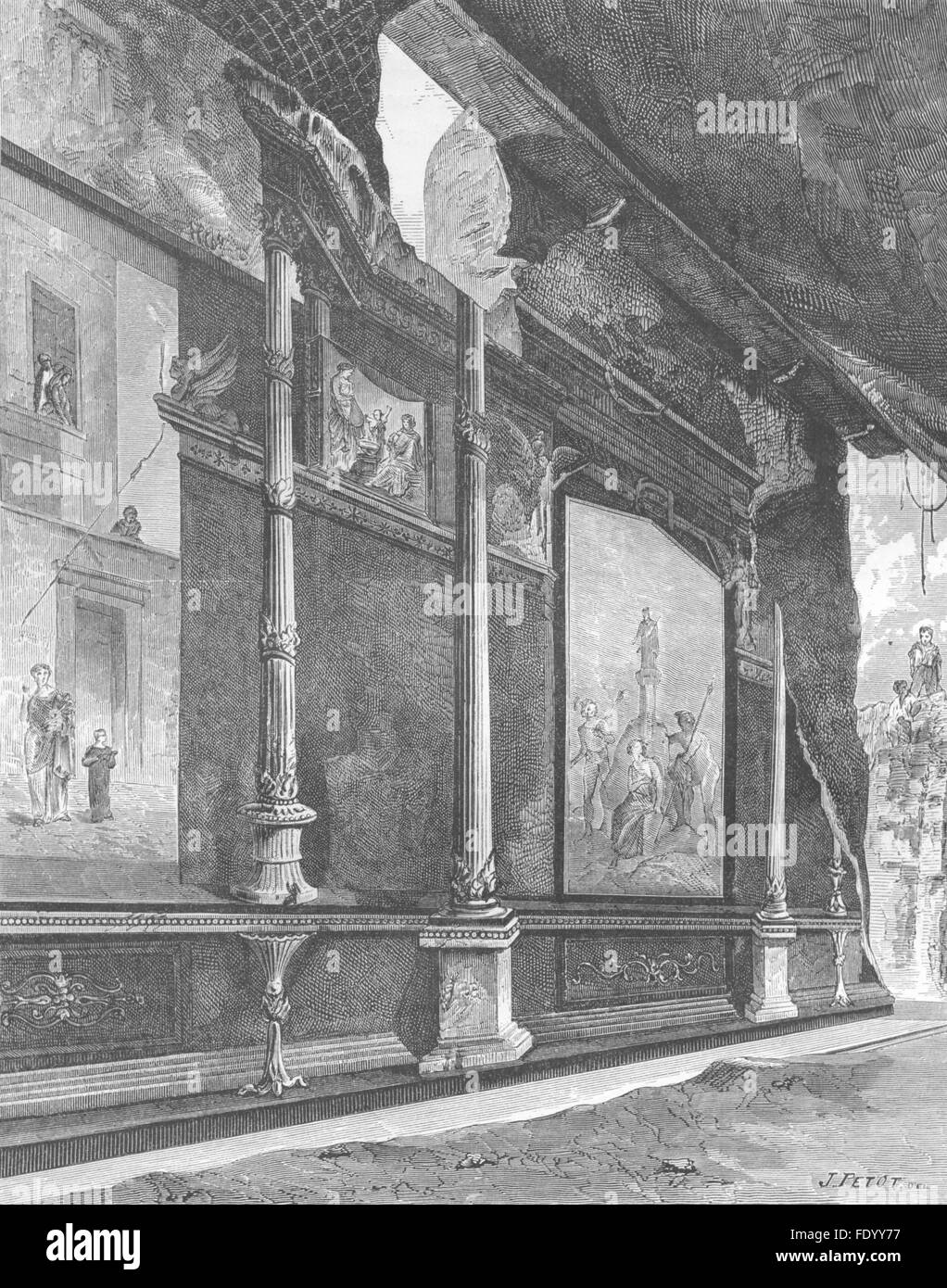 ROME: Livia Tablinum: Sacrifice of lamb; 10 & Argus, antique print 1872 Stock Photo