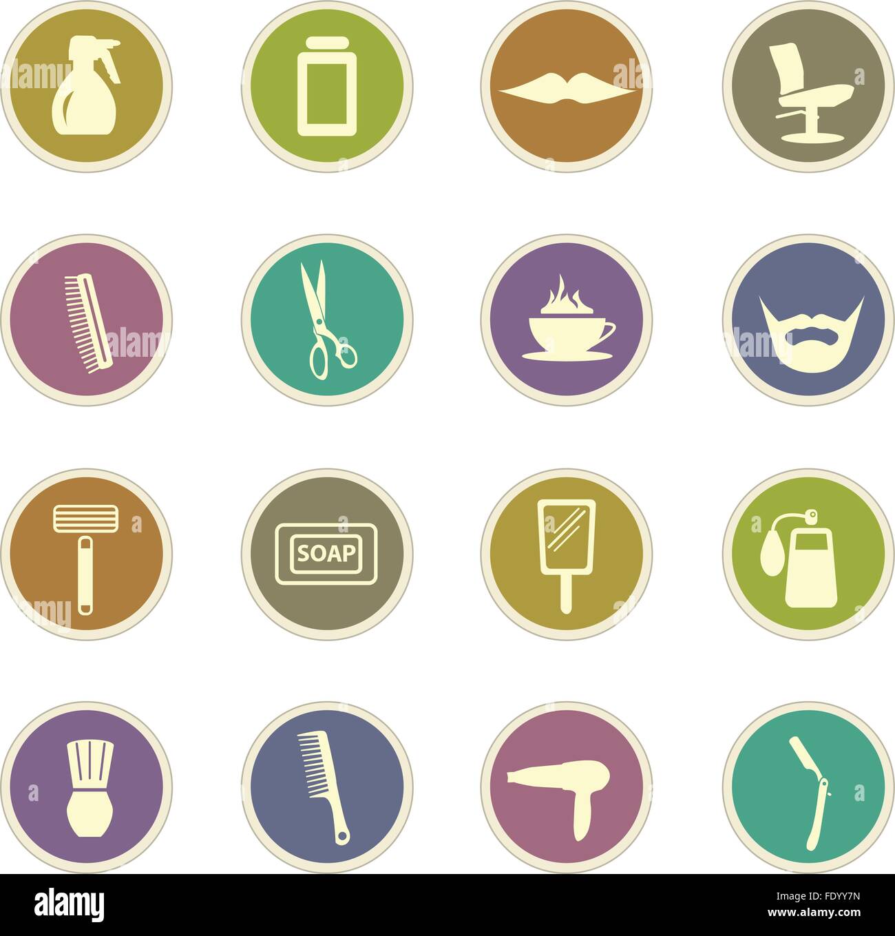 Barbershop icons set Stock Vector Image & Art - Alamy