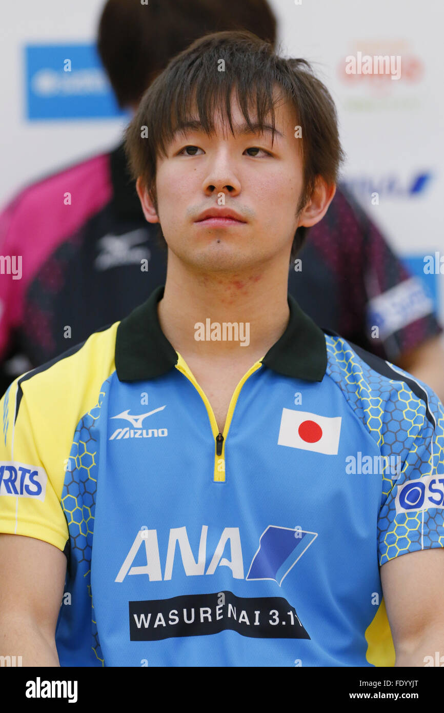 Koki Niwa (JPN), February 3, 2016 - Table Tennis : Japan national team attends press conference for 2016 World Table Tennis Championships at Ajinomoto National Training Center, Tokyo, Japan. (Photo by Yusuke NakanishiAFLO SPORT) Stock Photo