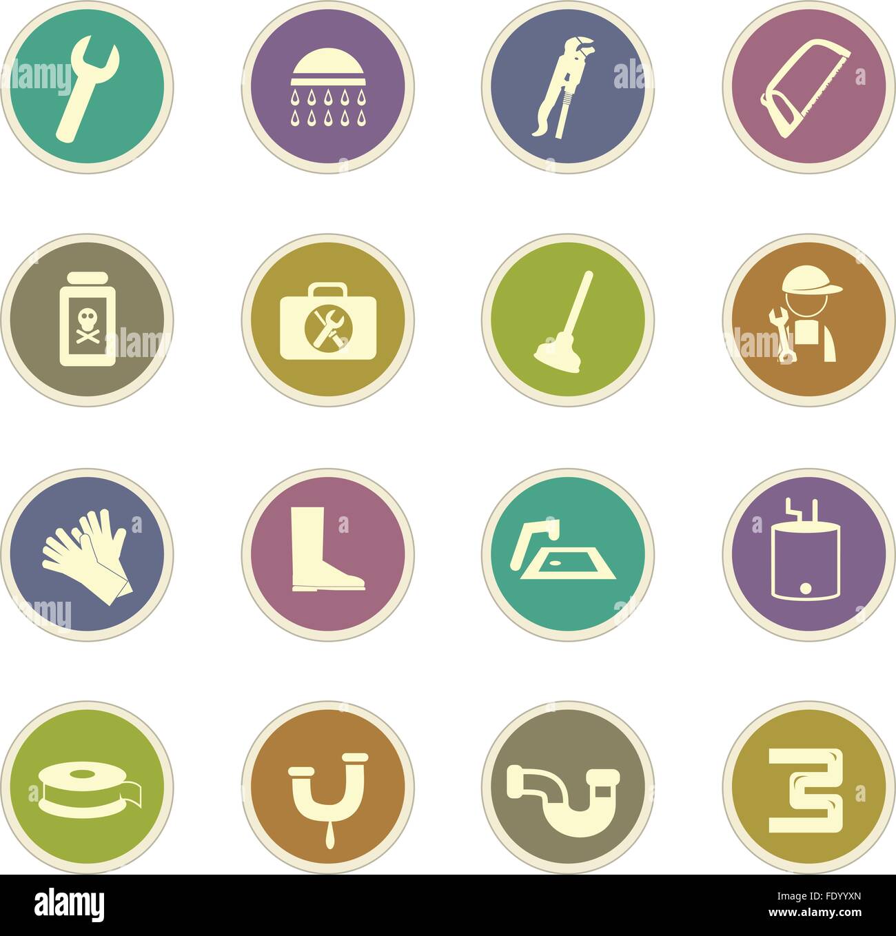 Plumbing icons set Stock Vector Image & Art - Alamy