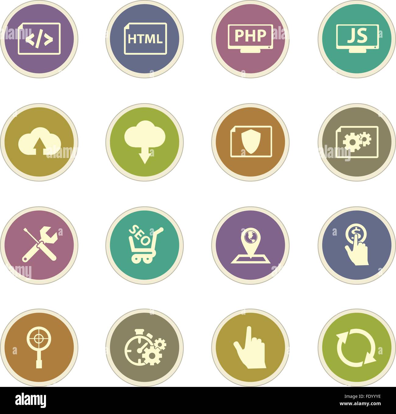 SEO and Development icons set Stock Vector Image & Art - Alamy